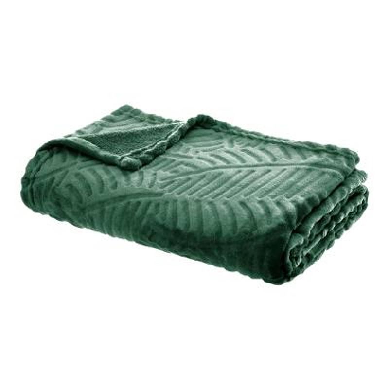 Foto van Casa di elturo flanellen fleece plaid tropical groen - l 125 x 150 cm