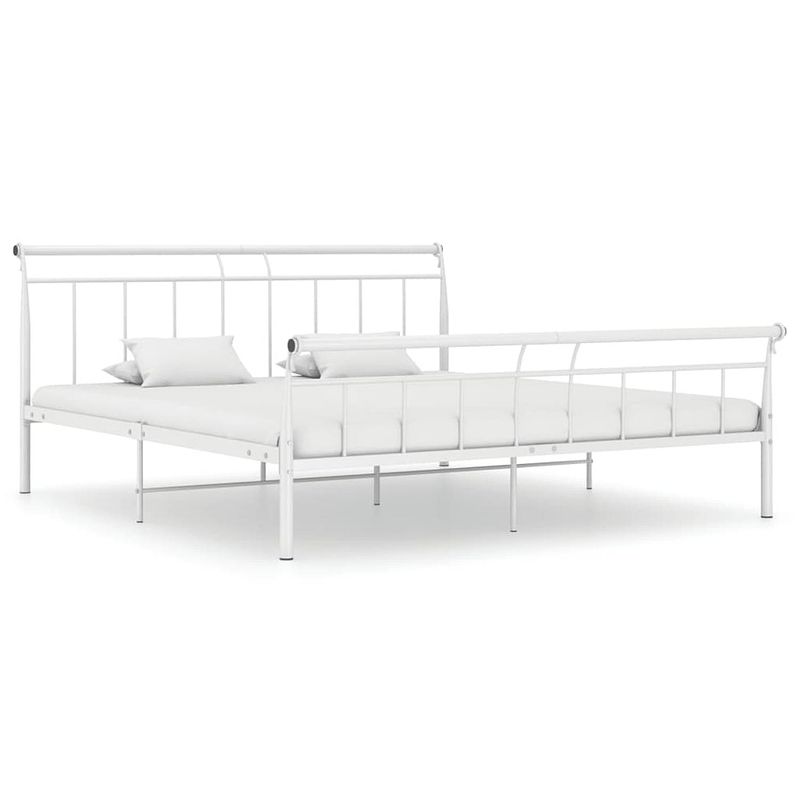 Foto van Vidaxl bedframe metaal wit 200x200 cm