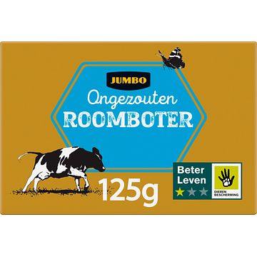 Foto van Jumbo ongezouten roomboter met beter leven keurmerk 125g