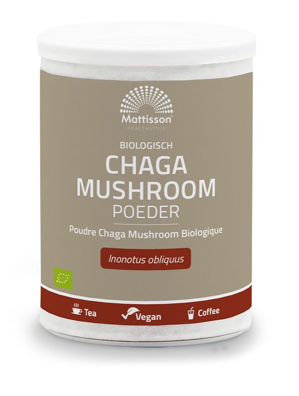 Foto van Mattisson biologisch chaga mushroom poeder