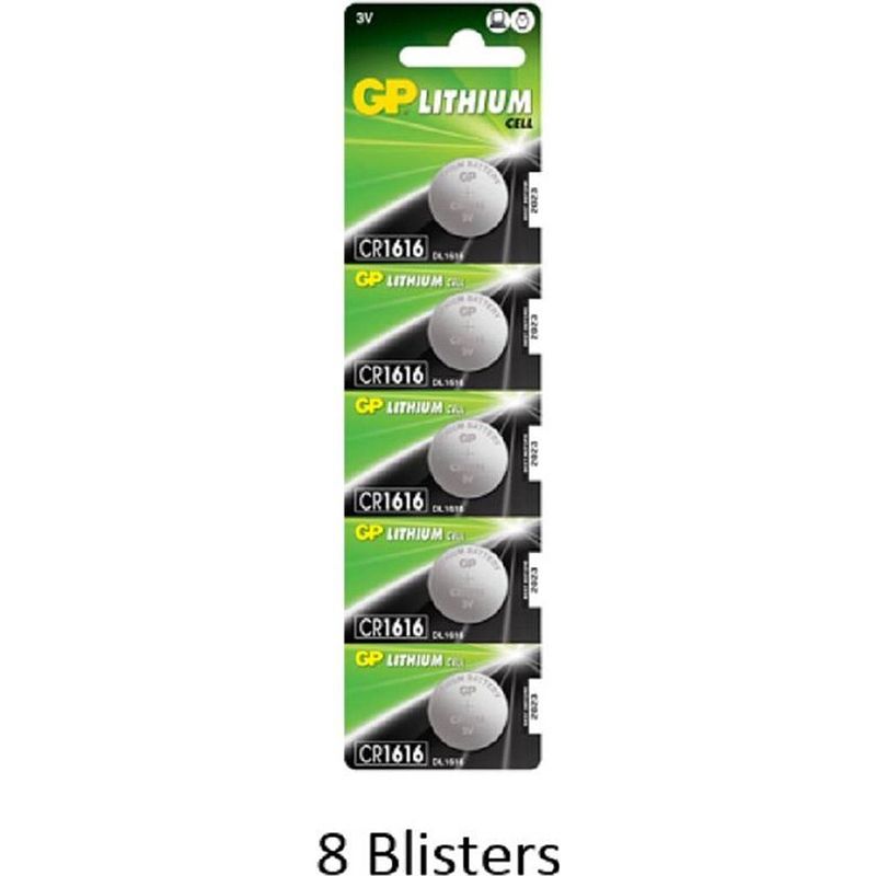 Foto van 40 stuks (8 blisters a 5 stuks) gp lithium cr1616 3v