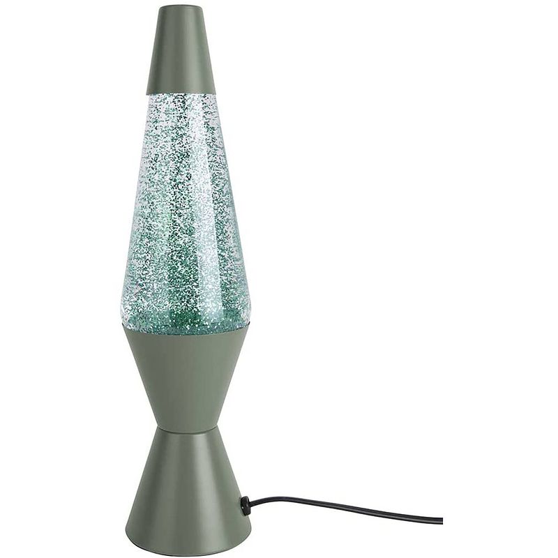 Foto van Leitmotiv tafellamp glitter 25w 37 cm staal/glas groen