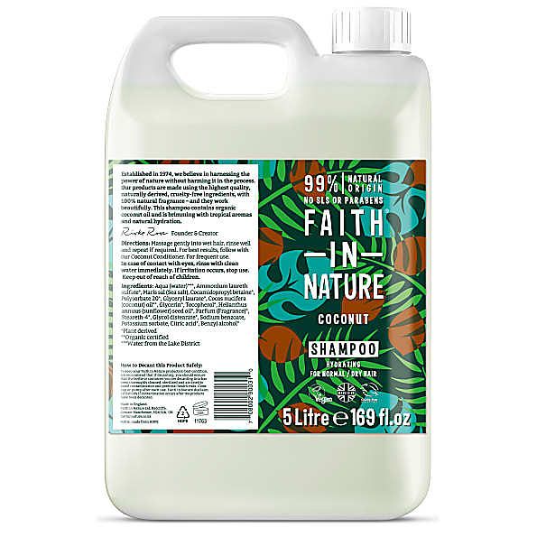 Foto van Faith in nature coconut shampoo - navulling