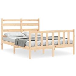 Foto van The living store massief grenenhouten bedframe - 196 x 145.5 x 100 cm - multiplex lattenbodem