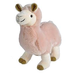 Foto van Wild republic knuffel lama junior 38 cm pluche roze/beige/groen