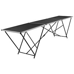 Foto van The living store inklapbare behangtafel - 300x60x78 cm - zwart mdf en aluminium - 30 kg draagvermogen