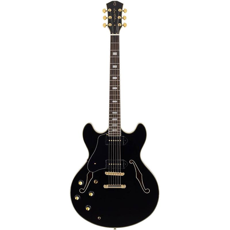 Foto van Sire larry carlton h7vl black linkshandige semi-akoestische gitaar