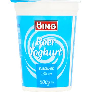 Foto van Öing roer yoghurt naturel 1,5% vet 500g bij jumbo