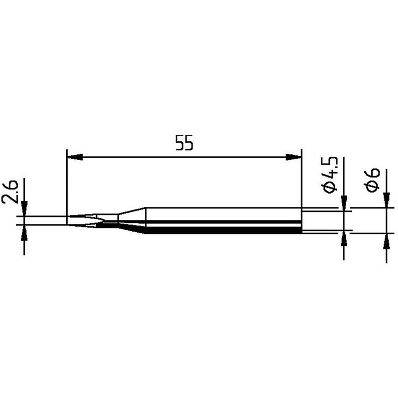 Foto van Ersa 0162kd soldeerpunt beitelvorm, recht grootte soldeerpunt 2.60 mm inhoud: 1 stuk(s)