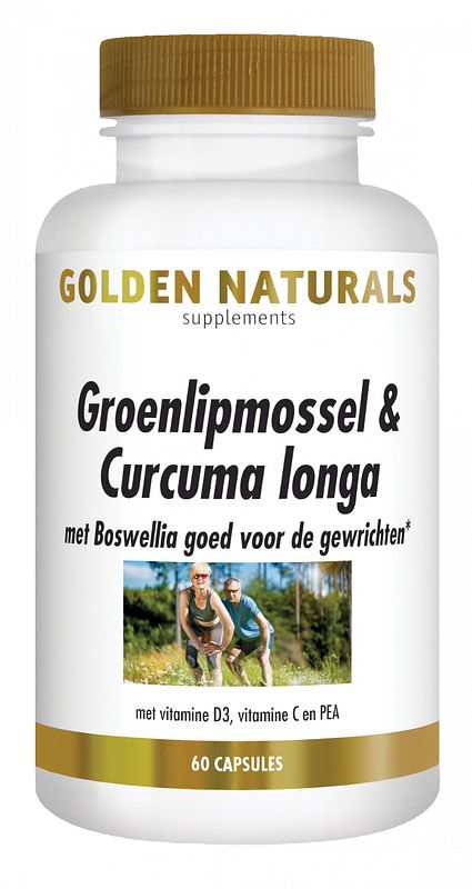 Foto van Golden naturals groenlipmossel & curcuma longa capsules