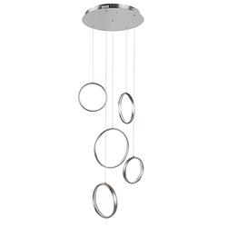 Foto van Infiori -ghlight - olympia - hanglamp - led - 45 x 45 x 210cm - nikkel