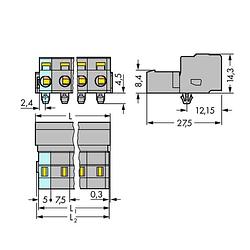 Foto van Wago 731-603/018-000 male header (standaard) 2081 totaal aantal polen: 3 rastermaat: 7.50 mm 100 stuk(s)