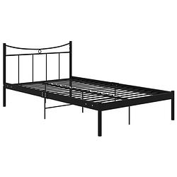 Foto van The living store metalen bedframe - zwart - 208 x 126 x 88.5 cm - gepoedercoat metaal