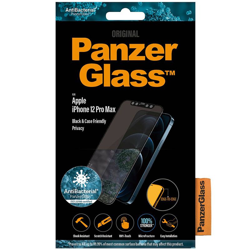 Foto van Panzerglass case friendly privacy screenprotector voor iphone 12 pro max