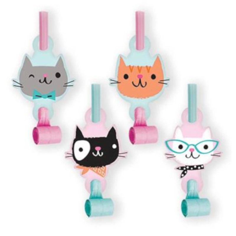 Foto van Witbaard roltongen purr-fect meisjes 8 cm papier roze 8-delig