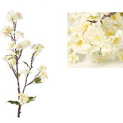 Foto van Prunus kunstbloemen kunsttak - wit - 100 cm