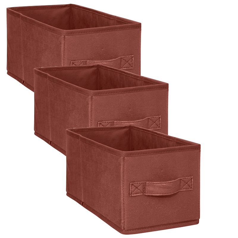 Foto van 5five opbergmand/kastmand - 3x - vakkenkast - 7 liter - bordeaux rood - 15 x 31 x 15 cm - opbergmanden