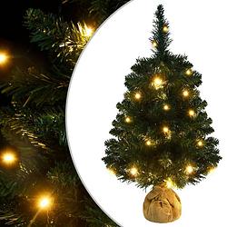 Foto van Vidaxl kunstkerstboom met led'ss en standaard 60 cm pvc groen