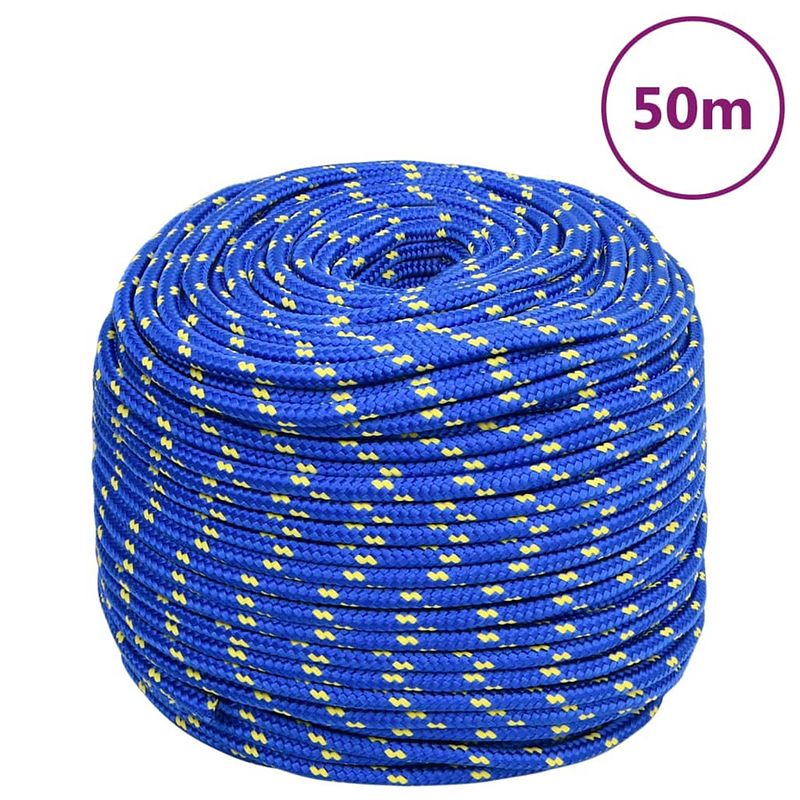 Foto van Vidaxl boot touw 6 mm 50 m polypropyleen blauw