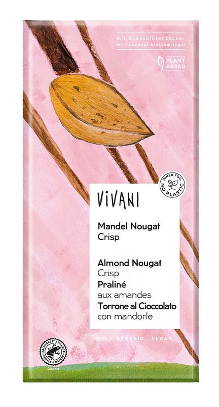 Foto van Vivani almond nougat crisp