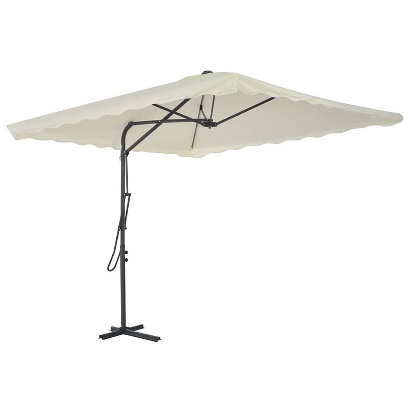 Foto van The living store parasol - sand - 250x250x230cm - uv-beschermend polyester