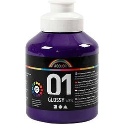 Foto van Packlinq school acrylverf glossy. violet. glossy. 500 ml/ 1 fles