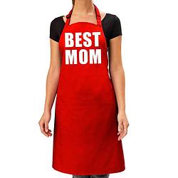 Foto van Rood keukenschort best mom voor dames - feestschorten
