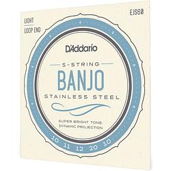 Foto van D'saddario ejs60 stainless steel light 10-20 snaren voor vijfsnarige banjo