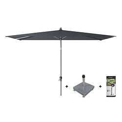 Foto van Platinum riva stokparasol 3x2 - antraciet met voet en hoes