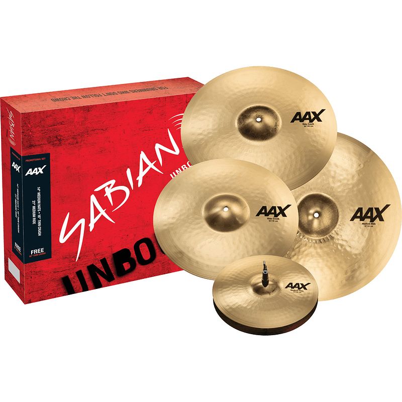 Foto van Sabian aax promotional set brilliant vierdelige bekkenset