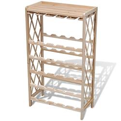 Foto van The living store houten wijnrek - 50 x 24.7 x 87.5 cm - capaciteit 25 flessen