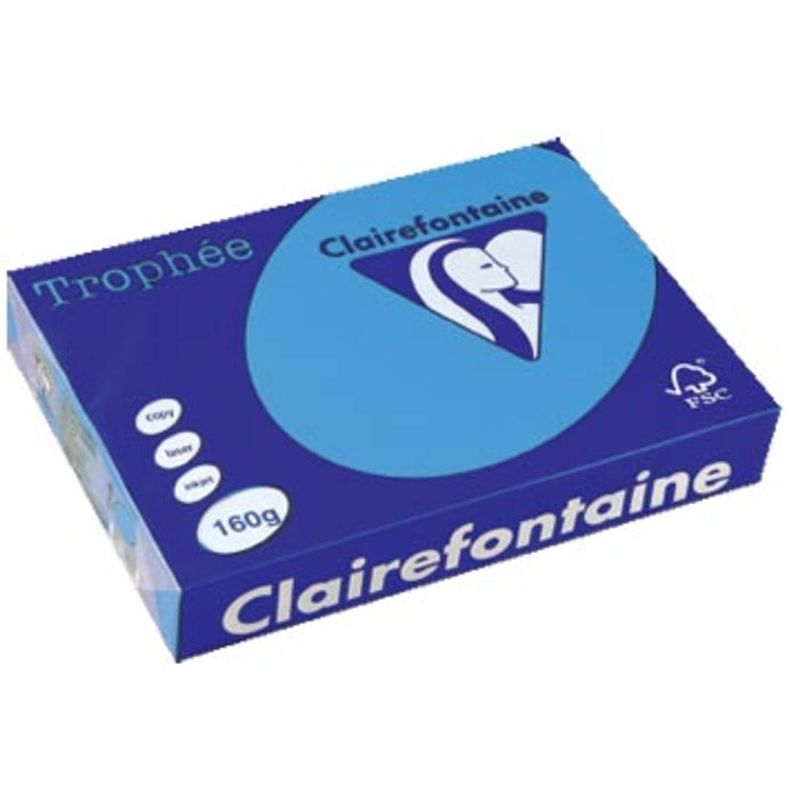 Foto van Clairefontaine trophée intens a4 koningsblauw, 160 g, 250 vel