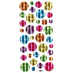 Foto van Gekleurde metallic smiley stickervel 36 stuks - stickers