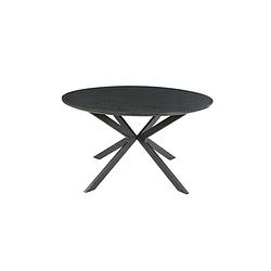 Foto van Eettafel rond ronsi zwart 140cm ronde tafel