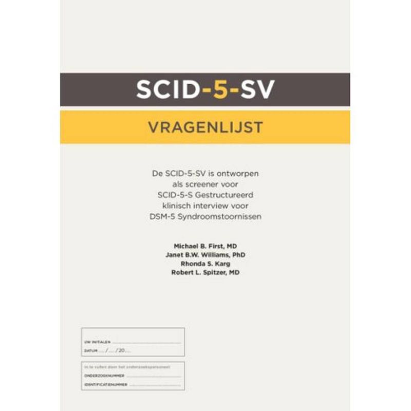 Foto van Scid-5-s: vragenlijst (50 ex.)