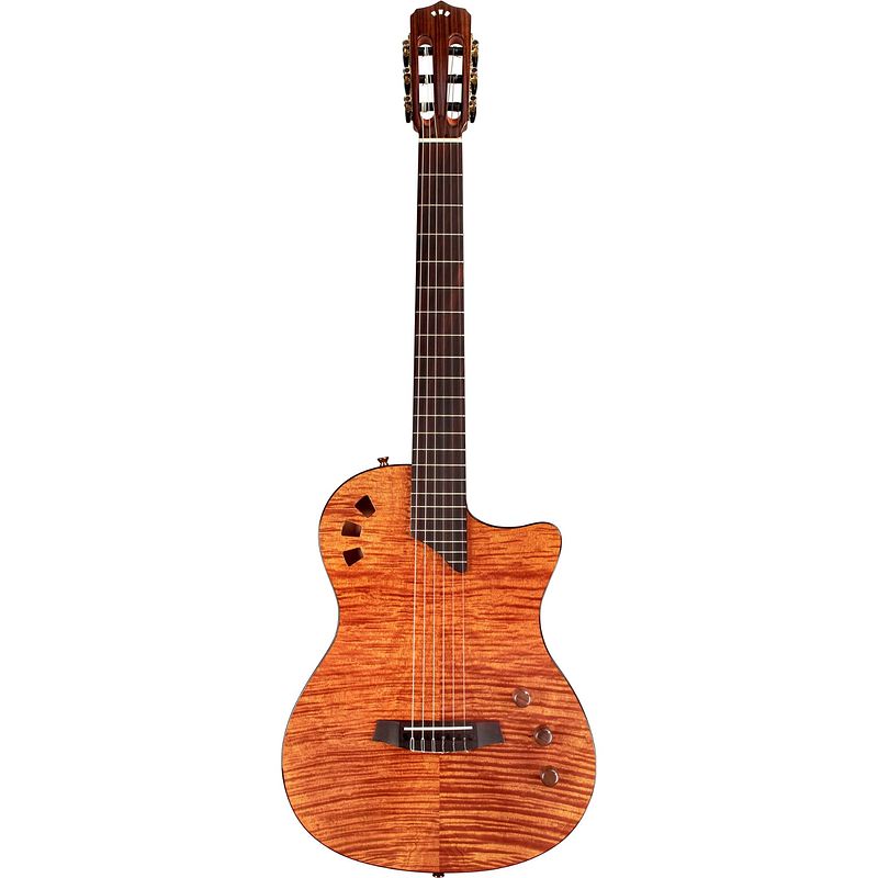 Foto van Cordoba fusion stage guitar natural amber elektrisch-akoestische klassieke gitaar met gigbag