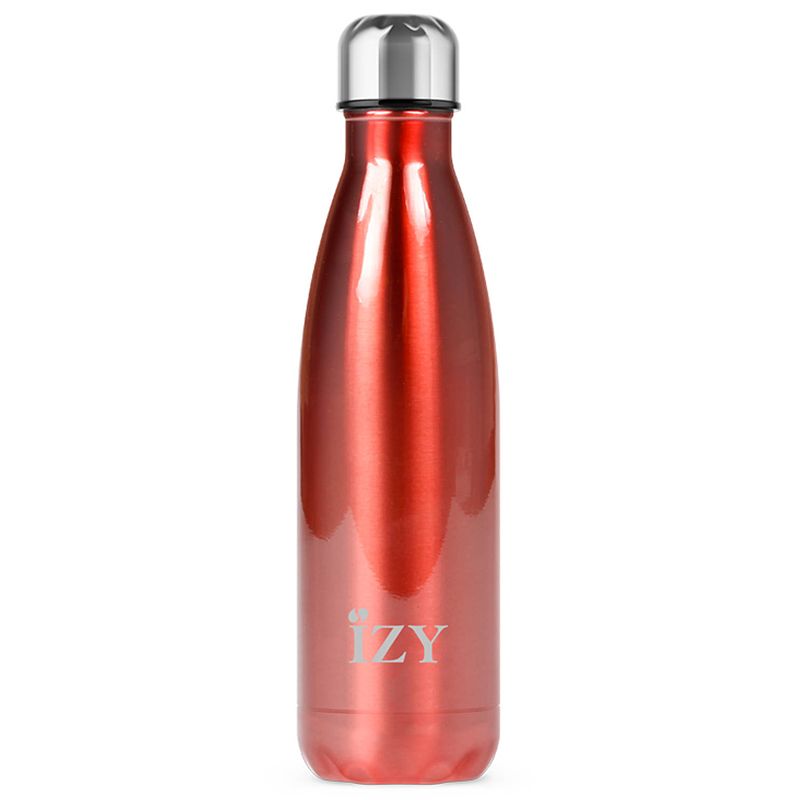 Foto van Izy bottles - thermosfles/isoleerfles 500ml - chroom rood