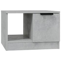 Foto van The living store salontafel - betongrijs - 50 x 50 x 36 cm - bewerkt hout