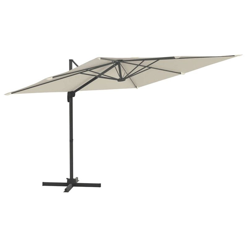 Foto van Vidaxl zweefparasol met aluminium paal 400x300 cm zandwit