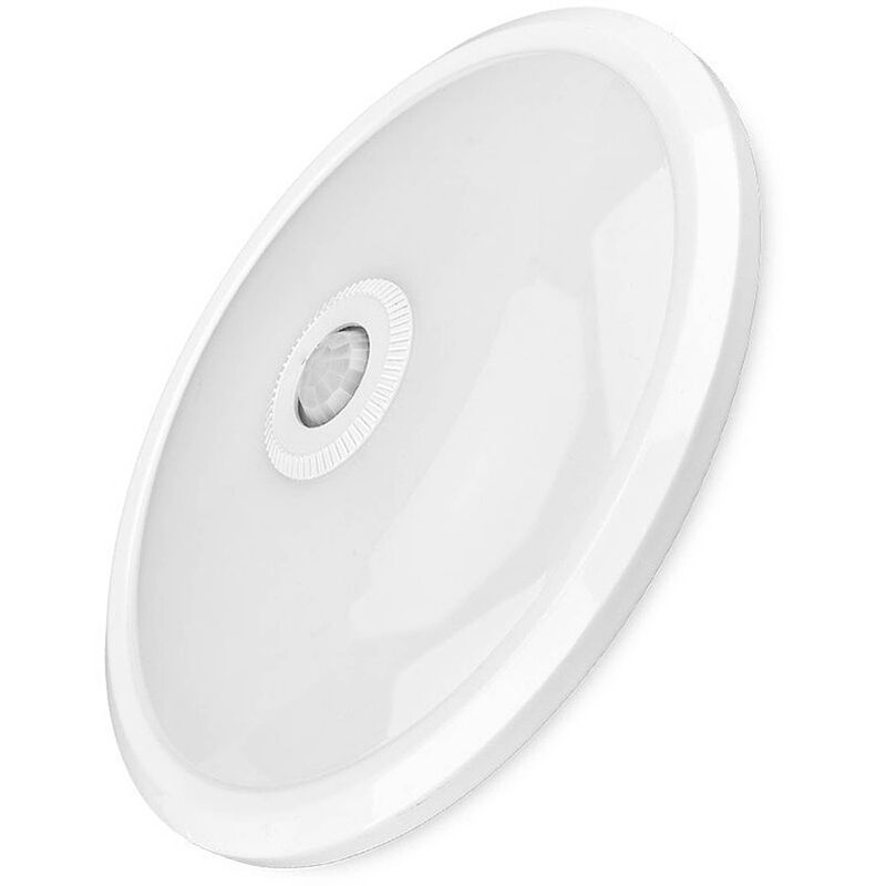 Foto van Led plafondlamp met sensor - brinton sensin - 15w - natuurlijk wit 4000k - rond - mat wit - aluminium