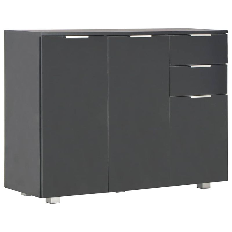 Foto van Vidaxl dressoir 107x35x80,5 cm hoogglans zwart