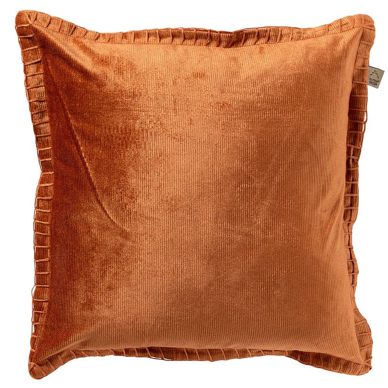 Foto van Dutch decor rebel - sierkussen velvet 30x50 cm potters clay - oranje