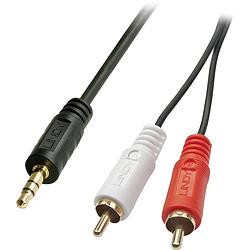 Foto van Lindy 35687 cinch / jackplug audio aansluitkabel [2x cinch-stekker - 1x jackplug male 3,5 mm] 20.00 m zwart