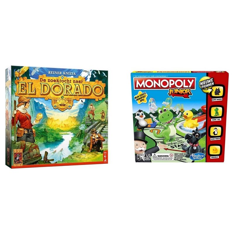 Foto van Spellenbundel - 2 stuks - de zoektocht naar el dorado & monopoly junior