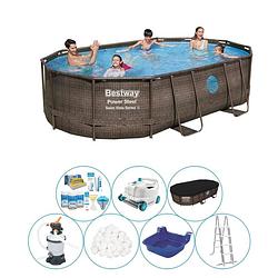 Foto van Bestway power steel swim vista ovaal 488x305x107 cm - zwembad super deal