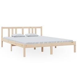 Foto van The living store houten bedframe - massief grenenhout - 150 x 200 cm - stabiel en comfortabel