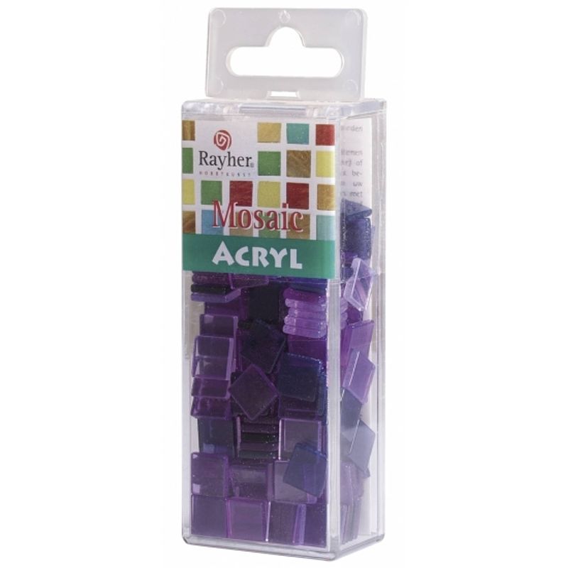 Foto van 820x stuks acryl mozaieken maken steentjes violet paars 1 x 1 cm - mozaiektegel