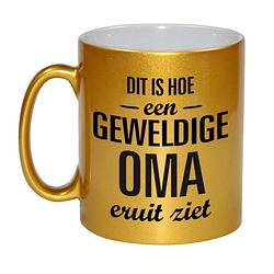 Foto van Gouden geweldige oma cadeau koffiemok / theebeker 330 ml - feest mokken