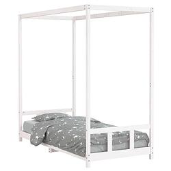 Foto van Vidaxl kinderbedframe 90x200 cm massief grenenhout wit