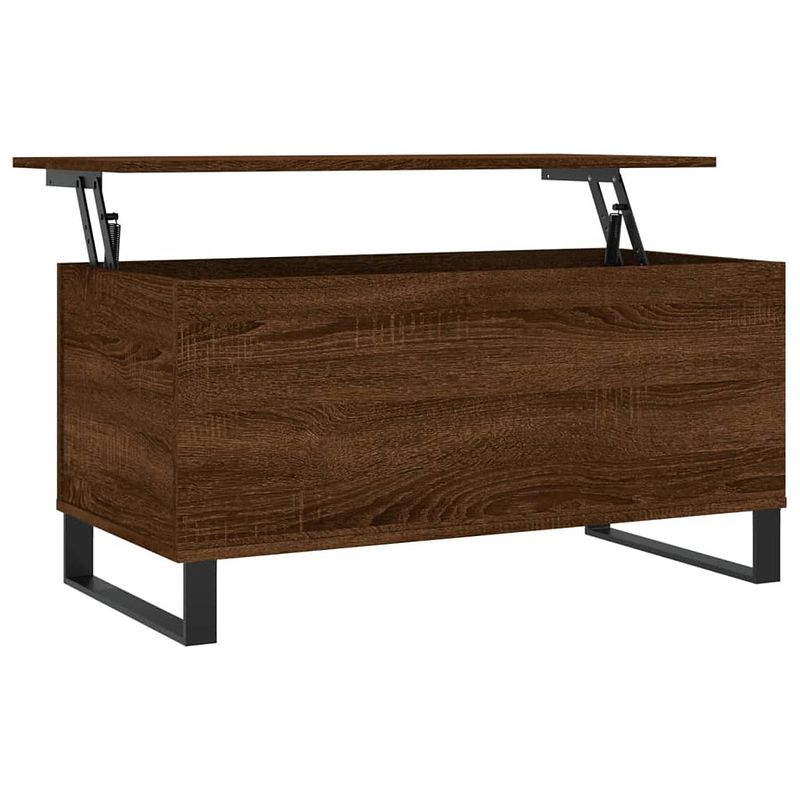 Foto van Vidaxl salontafel 90x44,5x45 cm bewerkt hout bruin eikenkleur